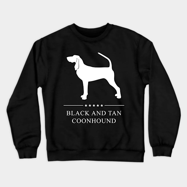 Black and Tan Coonhound Dog White Silhouette Crewneck Sweatshirt by millersye